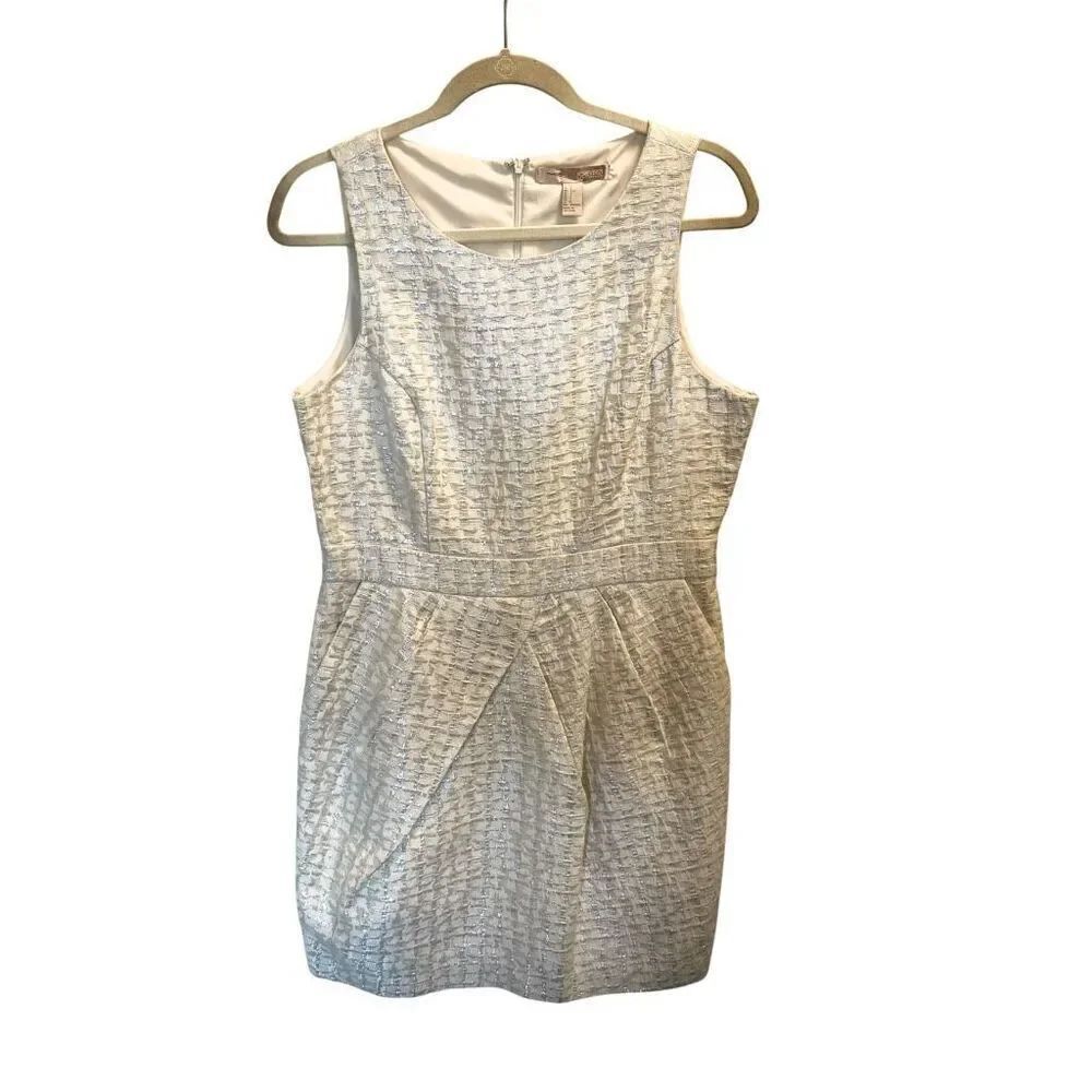 Forever 21 white and silver glittery size large cocktail party dress
